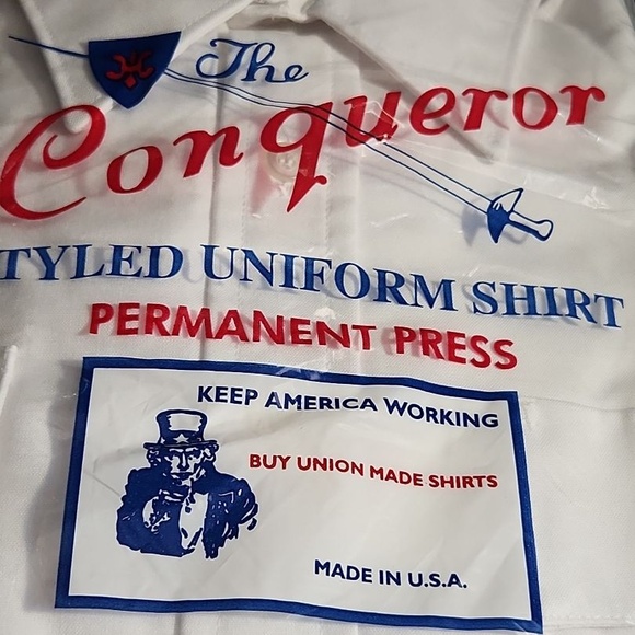 Jaguar Tropical The Conqueror Uniform Shirt 17 1/2 35 White Perm Press Union - Picture 2 of 6